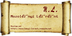 Mozolányi Lóránt névjegykártya